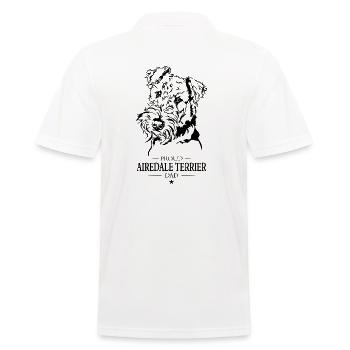 Airedale Terrier Dad Dog Dog Wilsigns - Men's Polo Shirt - white - Back - Kai (181cm)