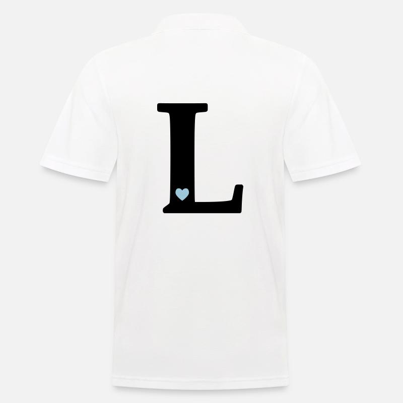 Buchstabe L Anfangsbuchstabe - Männer Poloshirt - Weiß