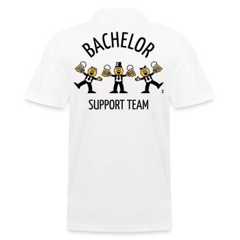 Bachelor Support Team (Karikatur / Tanz / B) - Männer Poloshirt - Weiß - Hinten - Kai (181cm)
