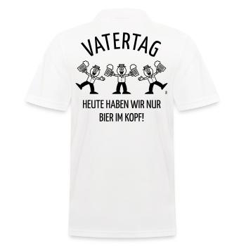 Vatertag – Bier Im Kopf (Karikatur / Tanz / 1C) - Männer Poloshirt - Weiß - Hinten - Kai (181cm)