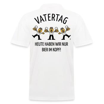 Vatertag – Bier Im Kopf (Karikatur Tanz / 3C / B) - Männer Poloshirt - Weiß - Hinten - Kai (181cm)