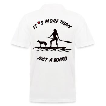 Water sports SUP- more than just a board with a dog - Men's Polo Shirt - white - Back - Kai (181cm)