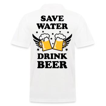 47 Save Water Drink Beer funny humor - Männer Poloshirt - Weiß - Hinten - Kai (181cm)