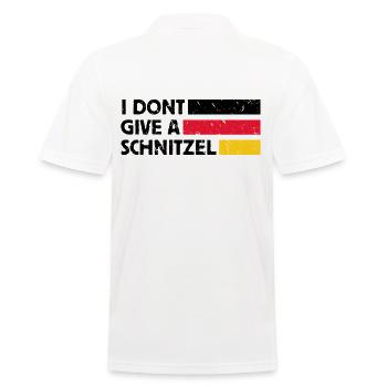 I DONT GIVE A SCHNITZEL SPRUCH - Men's Polo Shirt - white - Back - Kai (181cm)