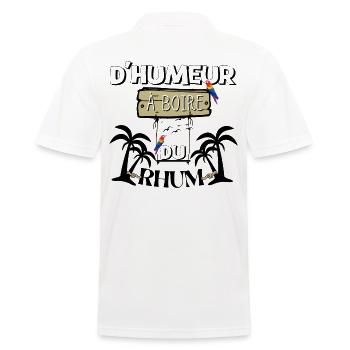 D' HUMEUR À BOIRE DU RHUM idée cadeau humour apéro - Polo Homme - blanc - Dos - Kai (181cm)