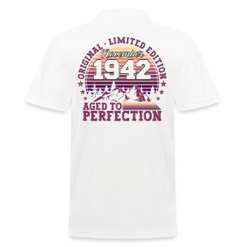Born 1942 Birthday Gift November - Men's Polo Shirt - white - Back - Kai (181cm)