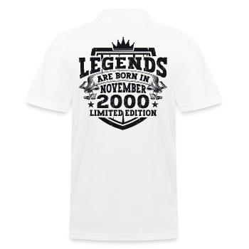 Legend November 2000 22nd Birthday Gift Fun - Men's Polo Shirt - white - Back - Kai (181cm)