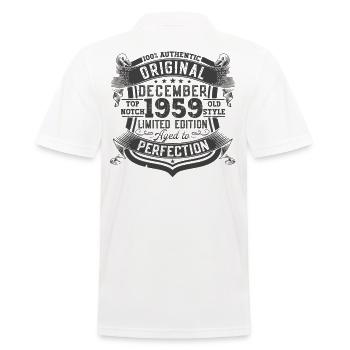 Né en décembre 1959 cadeau de 63e anniversaire - Polo Homme - blanc - Dos - Kai (181cm)