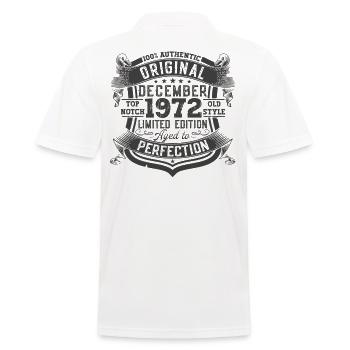 Décembre Né en 1972 Cadeau du 50e anniversaire - Polo Homme - blanc - Dos - Kai (181cm)