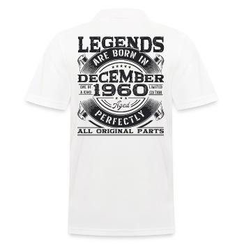 Né en décembre 1960 légende du 62e anniversaire - Polo Homme - blanc - Dos - Kai (181cm)