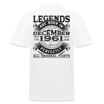 Né en décembre 1961 61ème anniversaire Legend Man - Polo Homme - blanc - Dos - Kai (181cm)