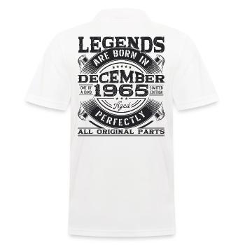 Né en décembre 1965 légende du 57e anniversaire - Polo Homme - blanc - Dos - Kai (181cm)