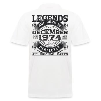 Décembre Né 1974 48ème anniversaire Legend Man - Polo Homme - blanc - Dos - Kai (181cm)