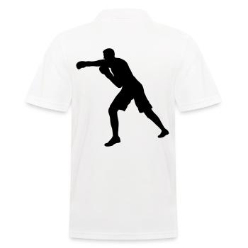 Boxer Schatten - Männer Poloshirt - Weiß - Hinten - Kai (181cm)