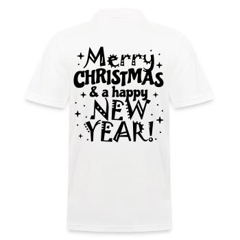 Joyeux Noël, Bonne Année - Polo Homme - blanc - Dos - Kai (181cm)