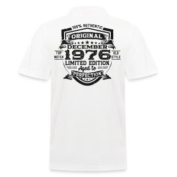 Décembre Né en 1976 Cadeau de 46e anniversaire - Polo Homme - blanc - Dos - Kai (181cm)