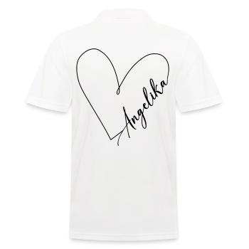 Angelika Name Herzlinie - Männer Poloshirt - Weiß - Hinten - Kai (181cm)