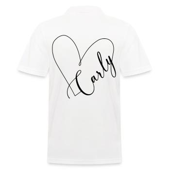 Carly Name Heart Line - Men's Polo Shirt - white - Back - Kai (181cm)