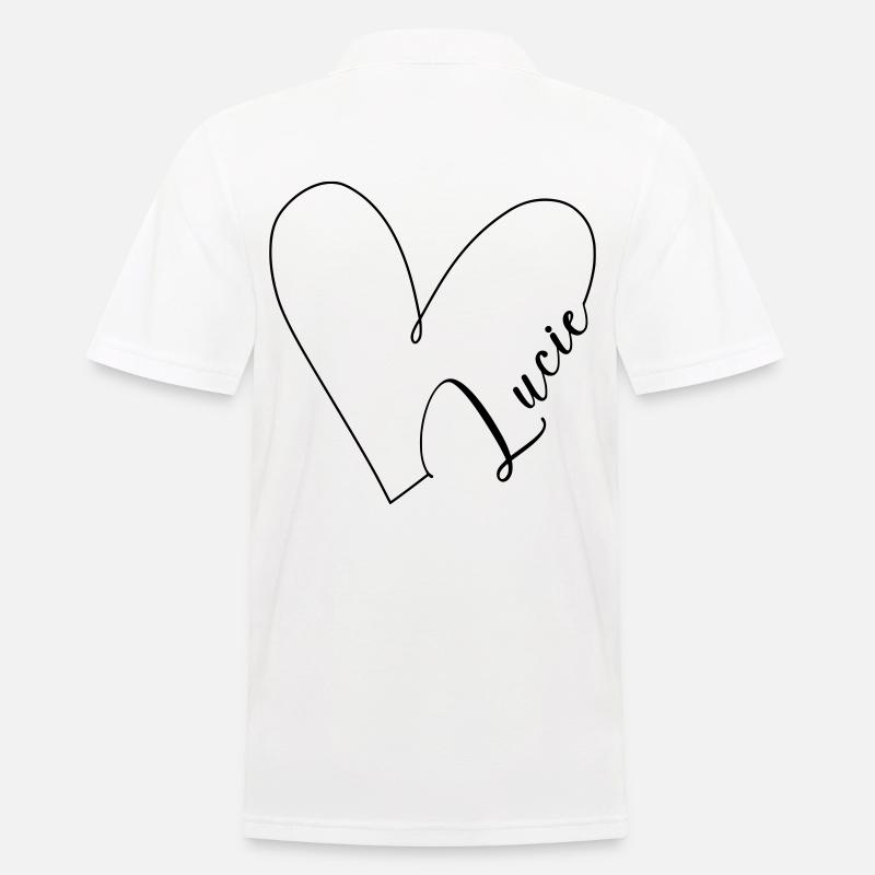 Lucie Name Herzlinie - Männer Poloshirt - Weiß