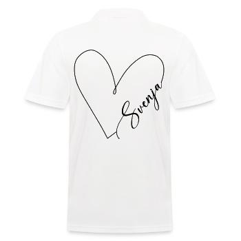 Svenja Name Herzlinie - Männer Poloshirt - Weiß - Hinten - Kai (181cm)