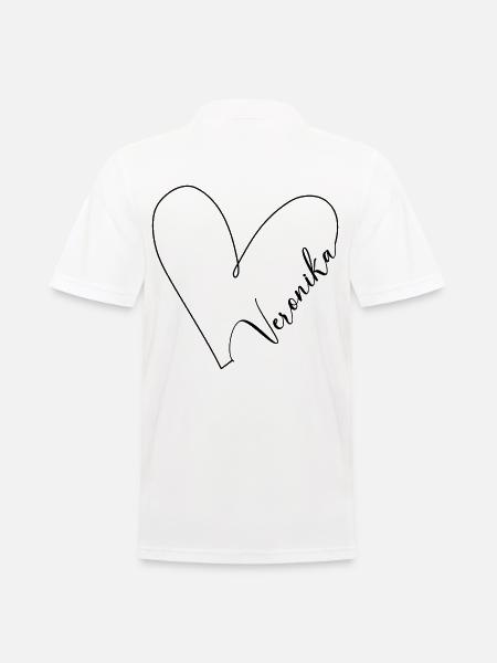 Veronikan nimi Heart Line - Miesten pikeepaita - valkoinen