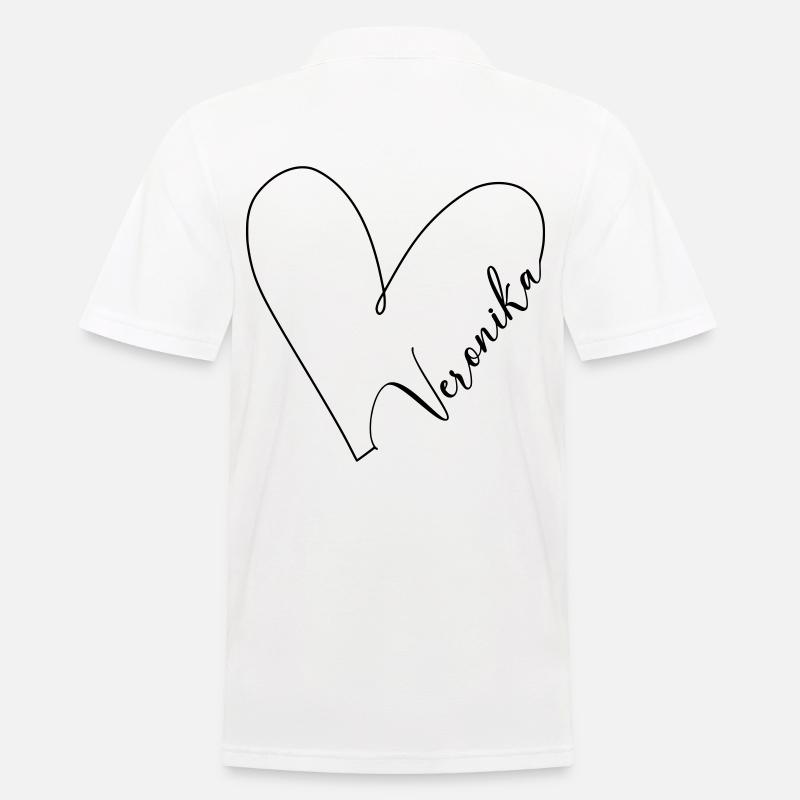 Veronika Name Herzlinie - Männer Poloshirt - Weiß