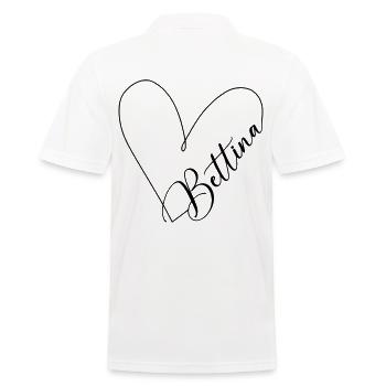 Bettina Name Herzlinie - Männer Poloshirt - Weiß - Hinten - Kai (181cm)