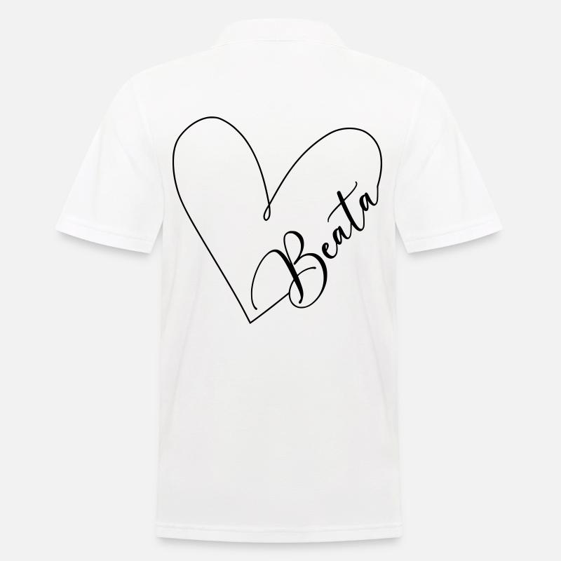 Beata Name Herzlinie - Männer Poloshirt - Weiß