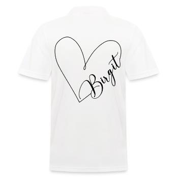 Birgit Name Herzlinie - Männer Poloshirt - Weiß - Hinten - Kai (181cm)