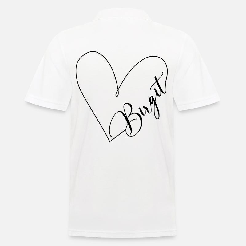 Birgit Name Herzlinie - Men's Polo Shirt - white