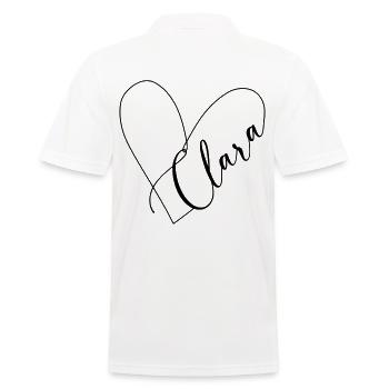 Clara Name Herzlinie - Männer Poloshirt - Weiß - Hinten - Kai (181cm)