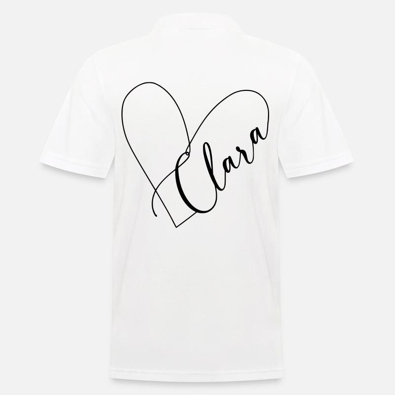 Clara Name Herzlinie - Männer Poloshirt - Weiß