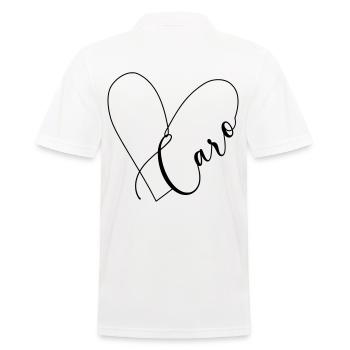 Caro Name Herzlinie - Männer Poloshirt - Weiß - Hinten - Kai (181cm)
