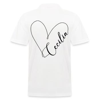 Cecilia Name Herzlinie - Männer Poloshirt - Weiß - Hinten - Kai (181cm)