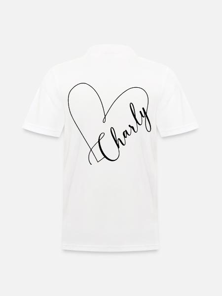 Charly Nom Ligne de Coeur - Polo Homme - blanc