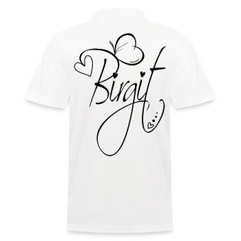 Birgit Name Vorname Mädchen Kalligrafie Dekor - Männer Poloshirt - Weiß - Hinten - Kai (181cm)