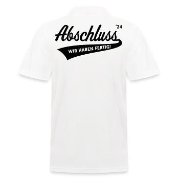 Abschluss 2024 – Wir Haben Fertig! (Schule Black) - Männer Poloshirt - Weiß - Hinten - Kai (181cm)