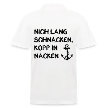 Plattdeutsch lustige Sprüche - Männer Poloshirt - Weiß - Hinten - Kai (181cm)
