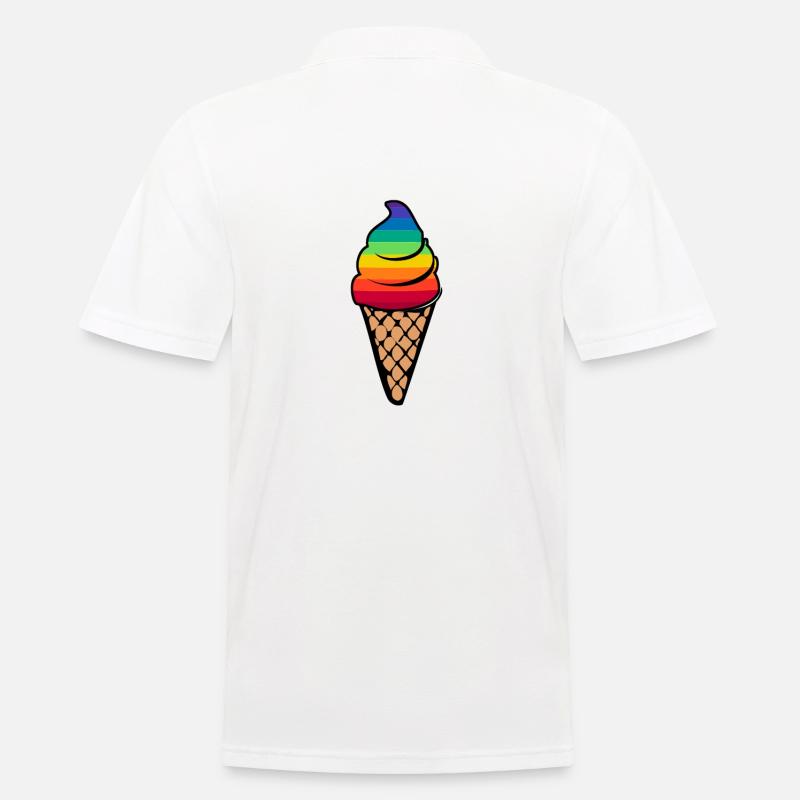 Regenbogen Eis Geschenk - Männer Poloshirt - Weiß