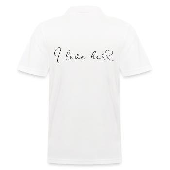 Ich liebe sie Partnerlook Paare Paar - Männer Poloshirt - Weiß - Hinten - Kai (181cm)