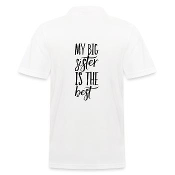Meine große Schwester ist die Beste - Männer Poloshirt - Weiß - Hinten - Kai (181cm)
