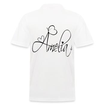 Amelia Name Vorname Mädchen Kalligrafie Dekor - Männer Poloshirt - Weiß - Hinten - Kai (181cm)