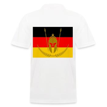 Deutschlandflagge - Spartaner - Männer Poloshirt - Weiß - Hinten - Kai (181cm)