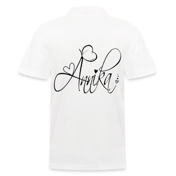 Annika Name Vorname Mädchen Kalligrafie Dekor - Männer Poloshirt - Weiß - Hinten - Kai (181cm)