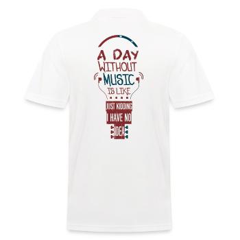 A day without music is like - Men's Polo Shirt - white - Back - Kai (181cm)