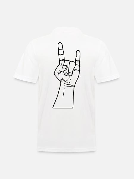 Rocker rock hård rock rocker hilsen metal hånd finger - Herre poloshirt - hvid