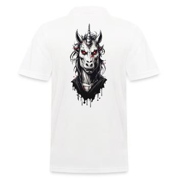 Grusel Vampir Einhorn Halloween Magie - Männer Poloshirt - Weiß - Hinten - Kai (181cm)