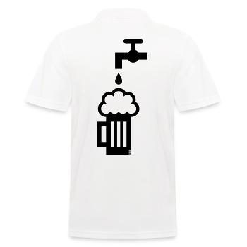 Beer Mug & Tap (Keg Beer / Draught Beer / Black) - Men's Polo Shirt - white - Back - Kai (181cm)