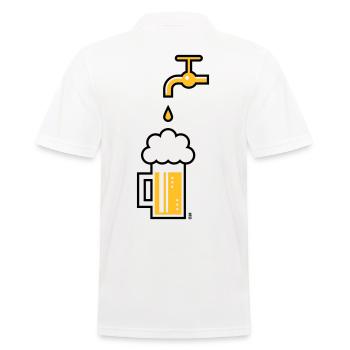 Beer Mug & Tap (Keg Beer / Draught Beer / 2C) - Men's Polo Shirt - white - Back - Kai (181cm)