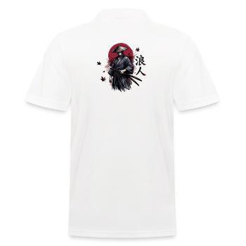 Schattensamurai im Herbstrot - Männer Poloshirt - Weiß - Hinten - Kai (181cm)